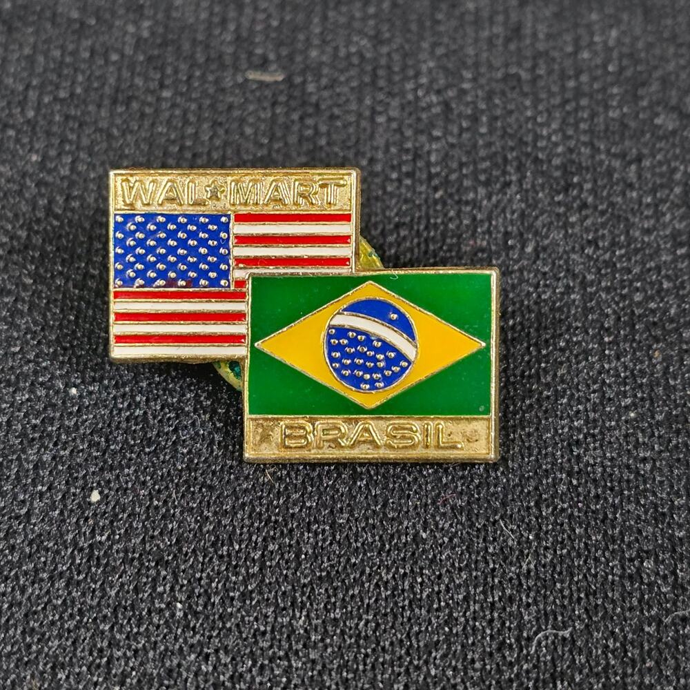 Walmart USA Brazil Flag Pin Corporate Souvenir Lapel Pin
